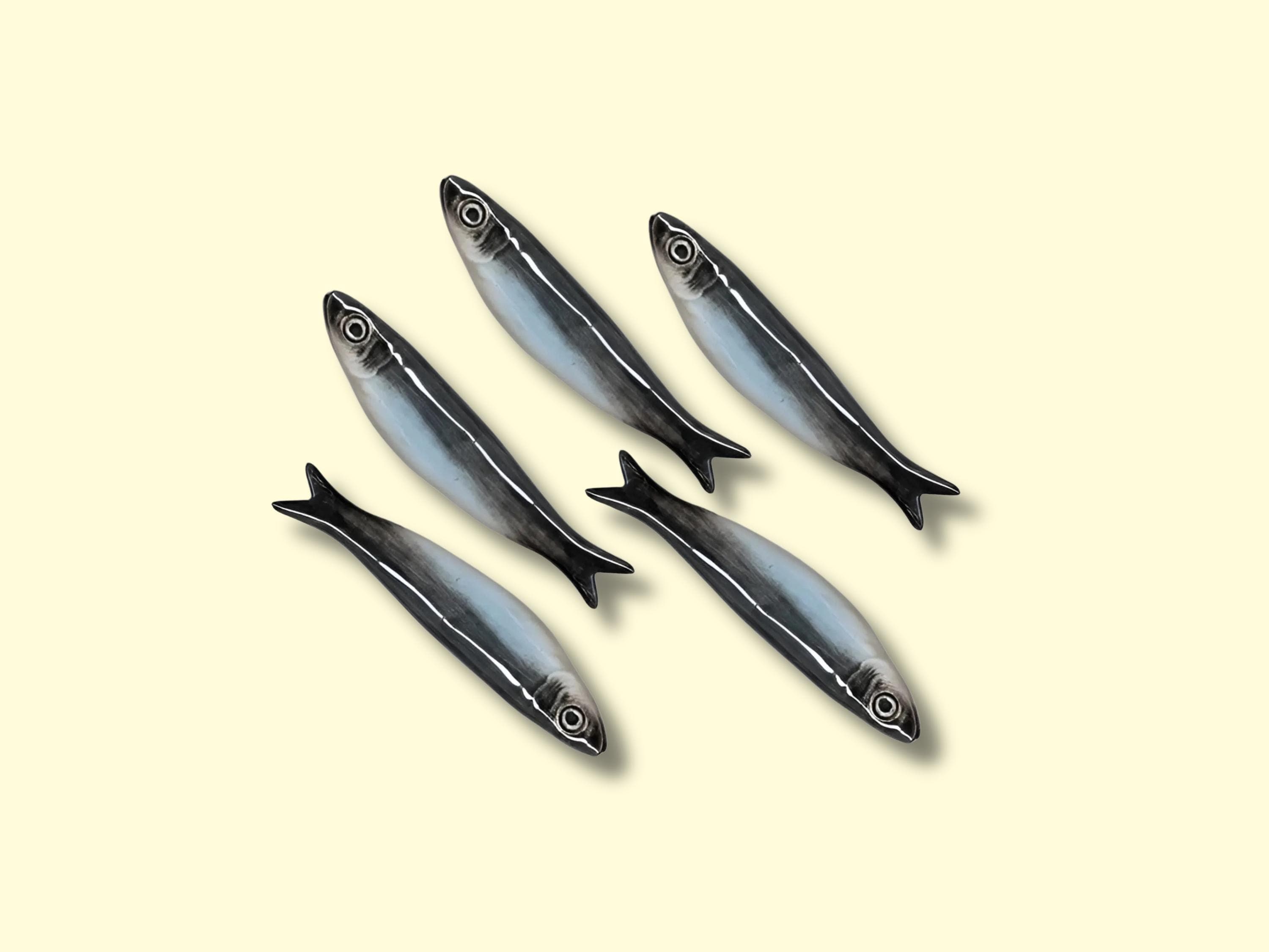 Set of Five Ceramic Sardines Wall Art
