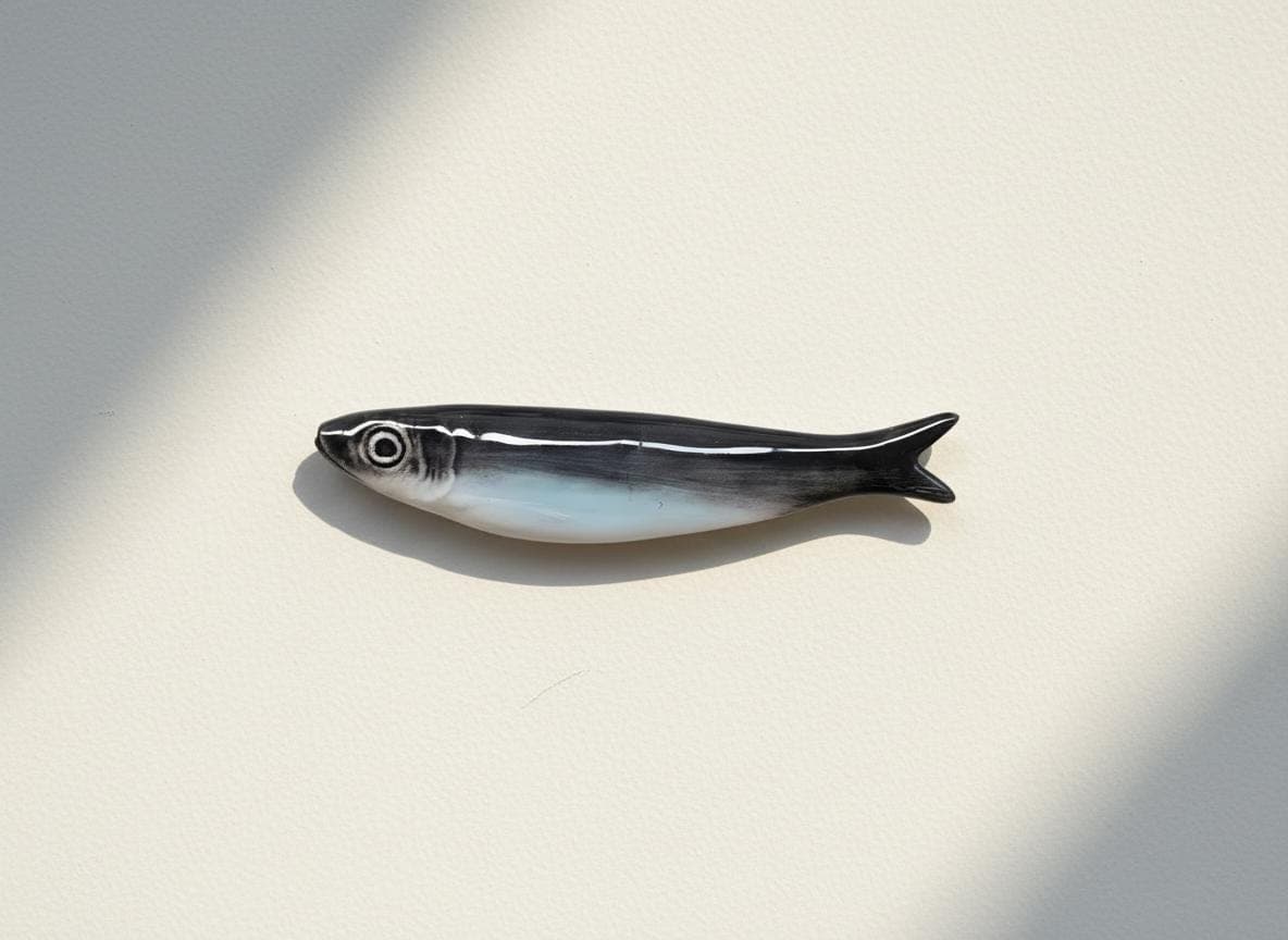 Glossy Glazed Ceramic Sardine Wall Decor